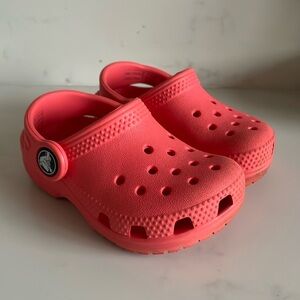 Coral toddler crocs